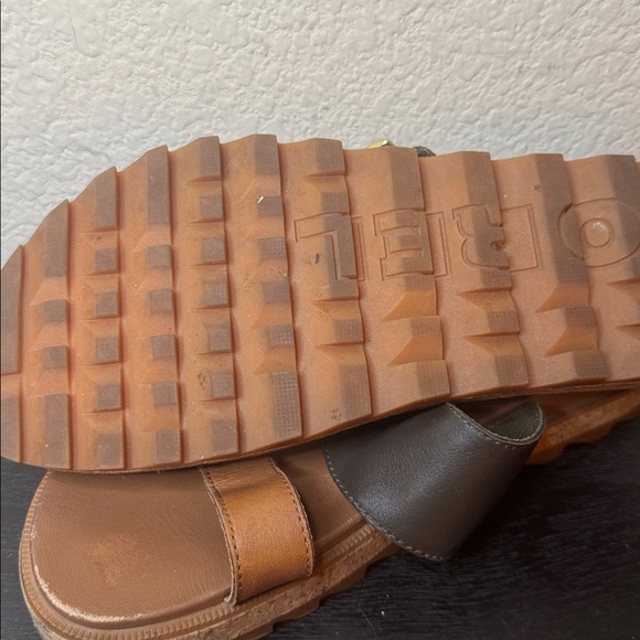 Sorel Roaring Slide Slip on Leather Sandals Black and Brown Size 7.5 - Picture 7 of 8